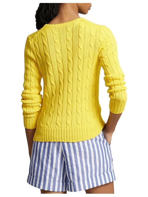 Maglia collo a v donna slim a trecce con ricamo logo POLO RALPH LAUREN | 211891641007